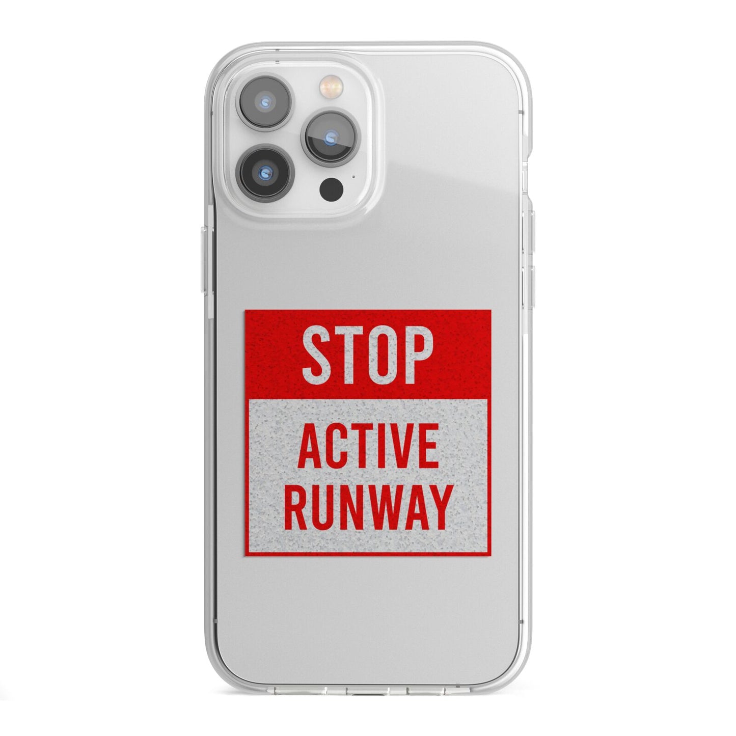 Stop Active Runway iPhone 13 Pro Max TPU Impact Case with White Edges