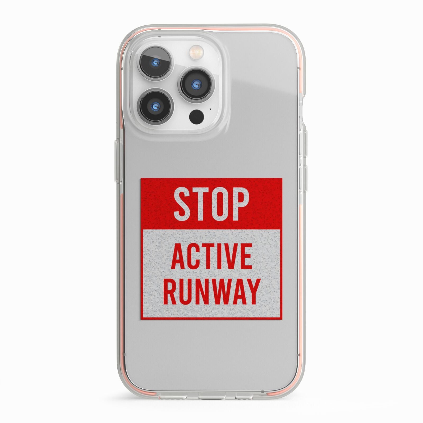 Stop Active Runway iPhone 13 Pro TPU Impact Case with Pink Edges