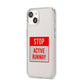 Stop Active Runway iPhone 14 Clear Tough Case Starlight Angled Image