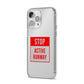 Stop Active Runway iPhone 14 Pro Max Clear Tough Case Silver Angled Image