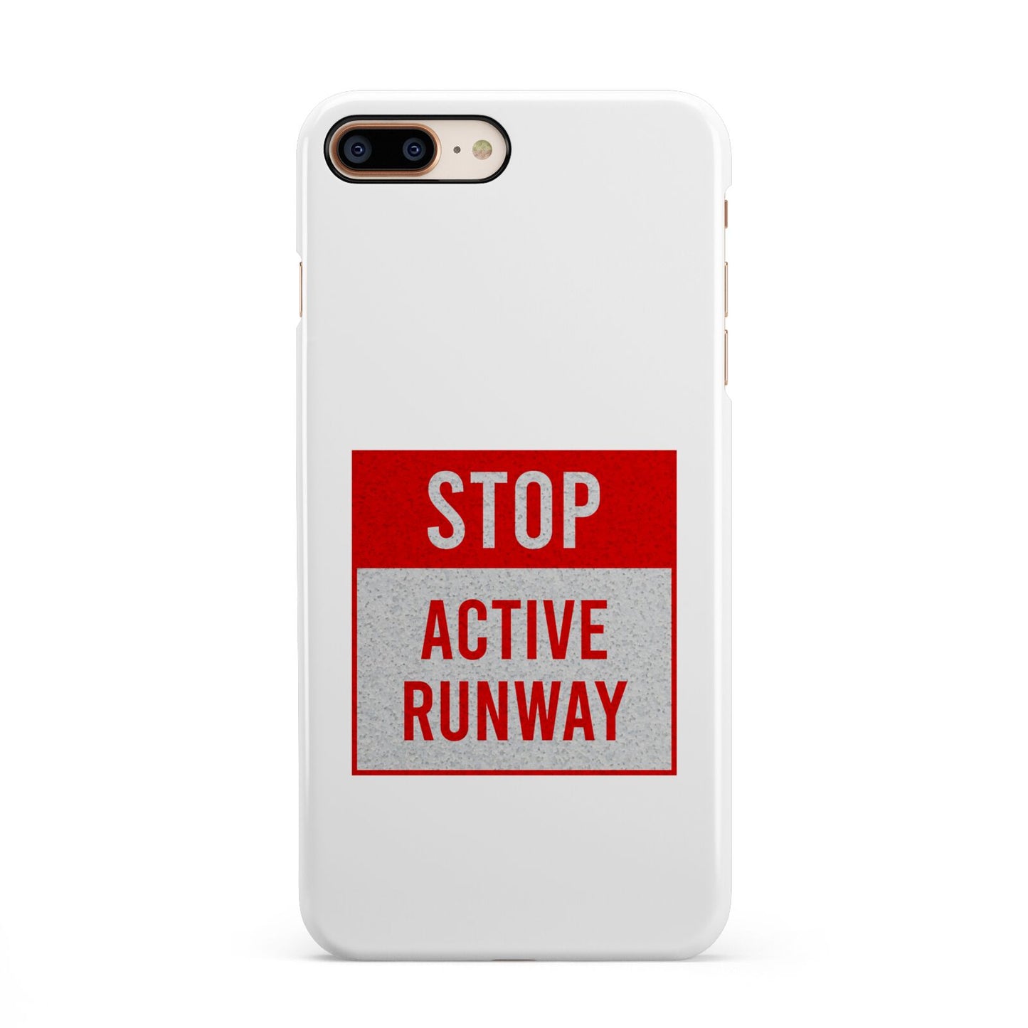 Stop Active Runway iPhone 8 Plus 3D Snap Case on Gold Phone