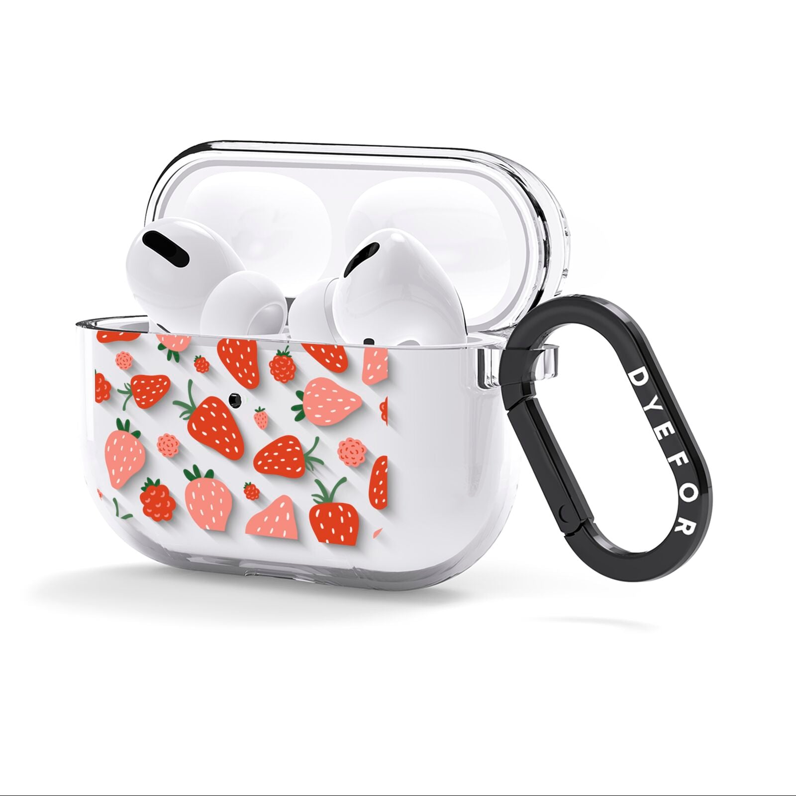 Strawberry AirPods Clear Case 3rd Gen Side Image