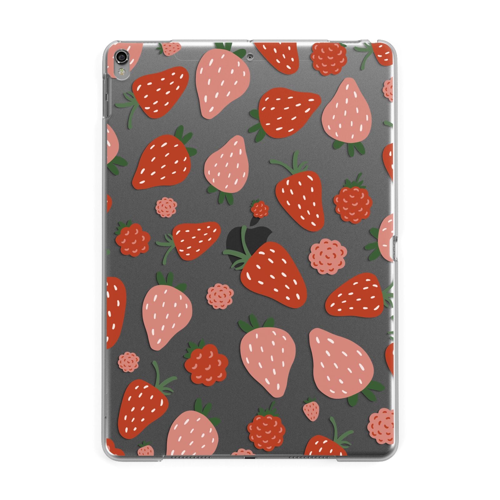Strawberry Apple iPad Grey Case