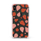 Strawberry Apple iPhone Xs Max Impact Case Pink Edge on Black Phone