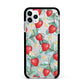 Strawberry Plant Apple iPhone 11 Pro Max in Silver with Black Impact Case