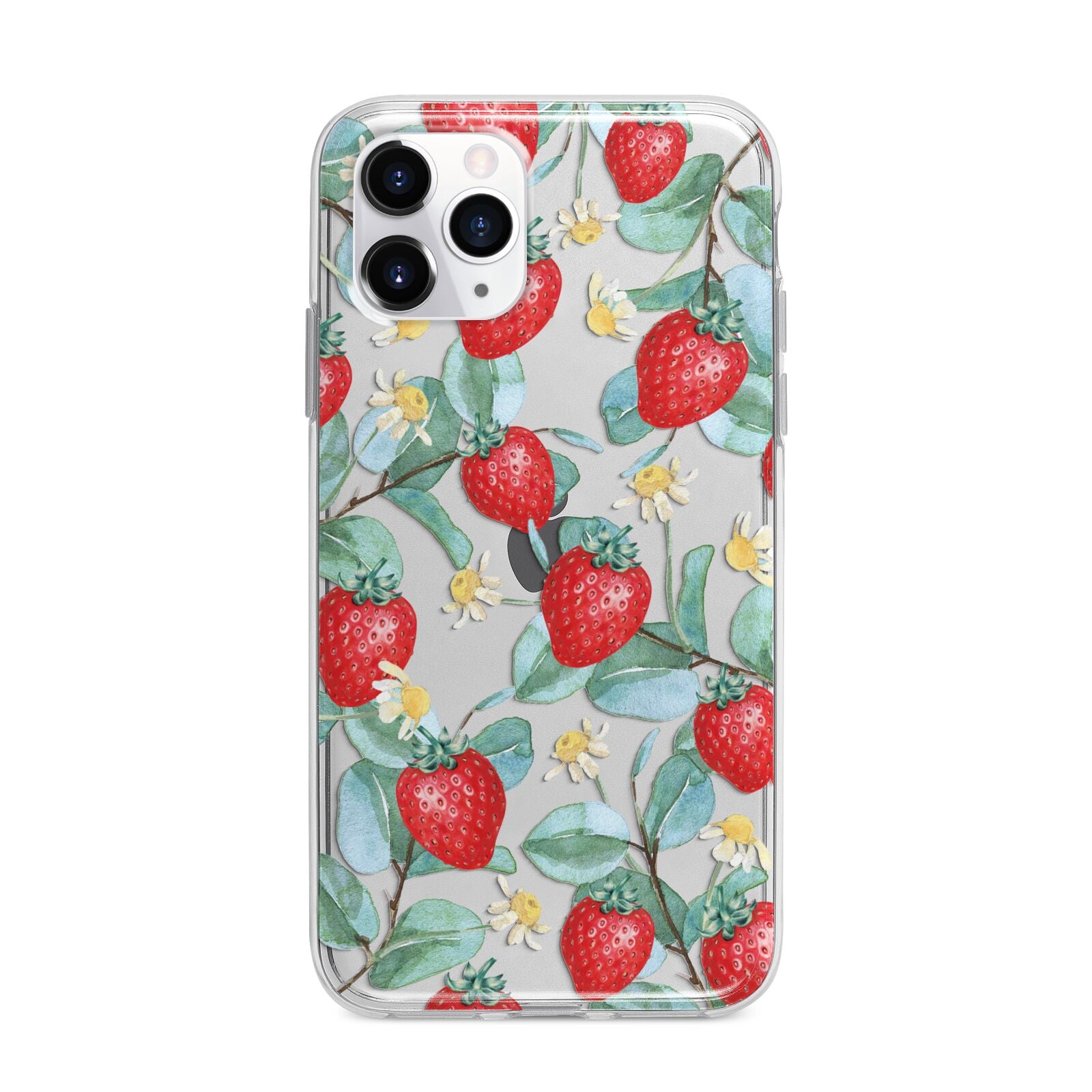Strawberry Plant Apple iPhone 11 Pro Max in Silver with Bumper Case