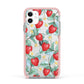 Strawberry Plant Apple iPhone 11 in White with Pink Impact Case