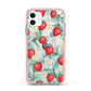 Strawberry Plant Apple iPhone 11 in White with Pink Impact Case