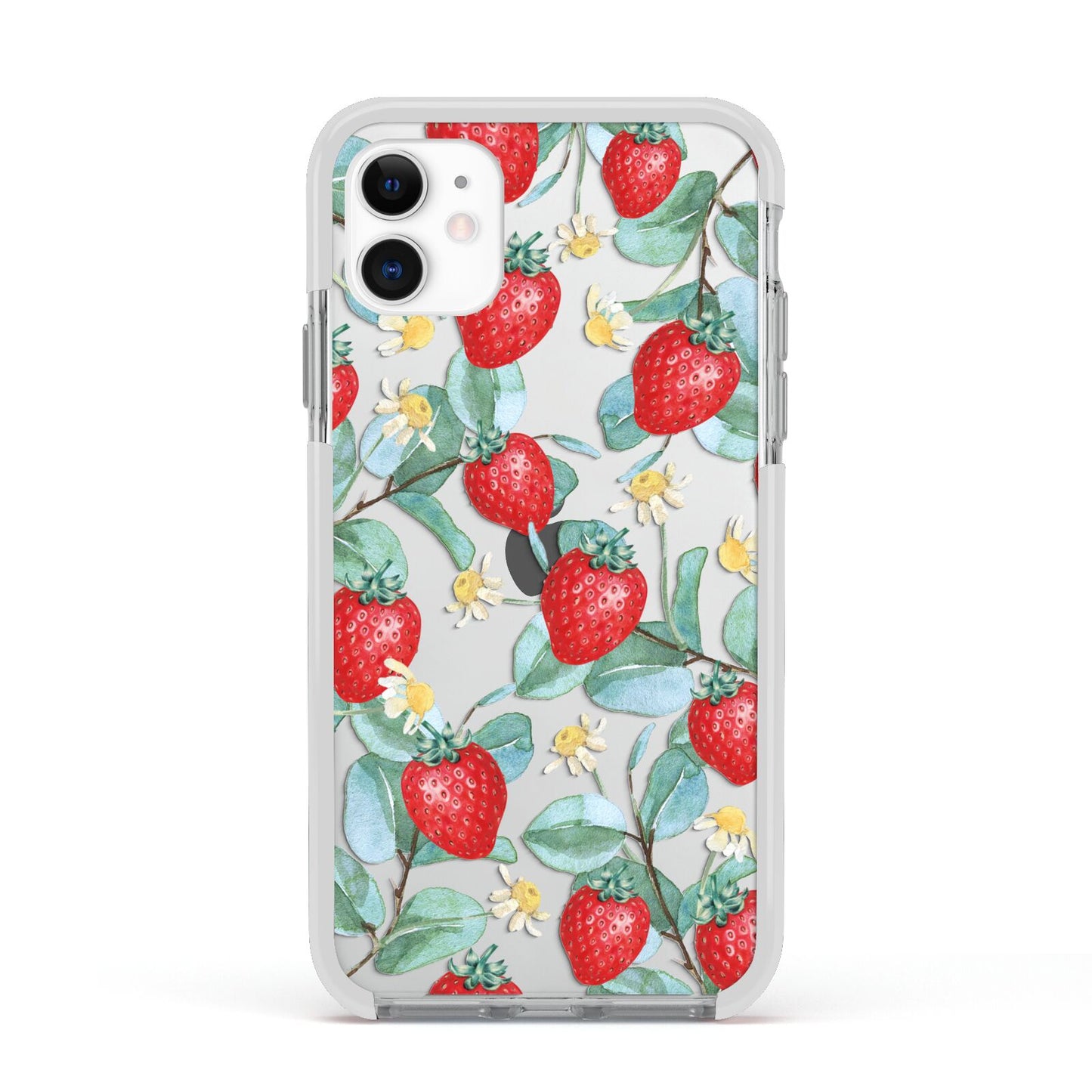 Strawberry Plant Apple iPhone 11 in White with White Impact Case