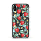 Strawberry Plant Apple iPhone Xs Impact Case Black Edge on Black Phone