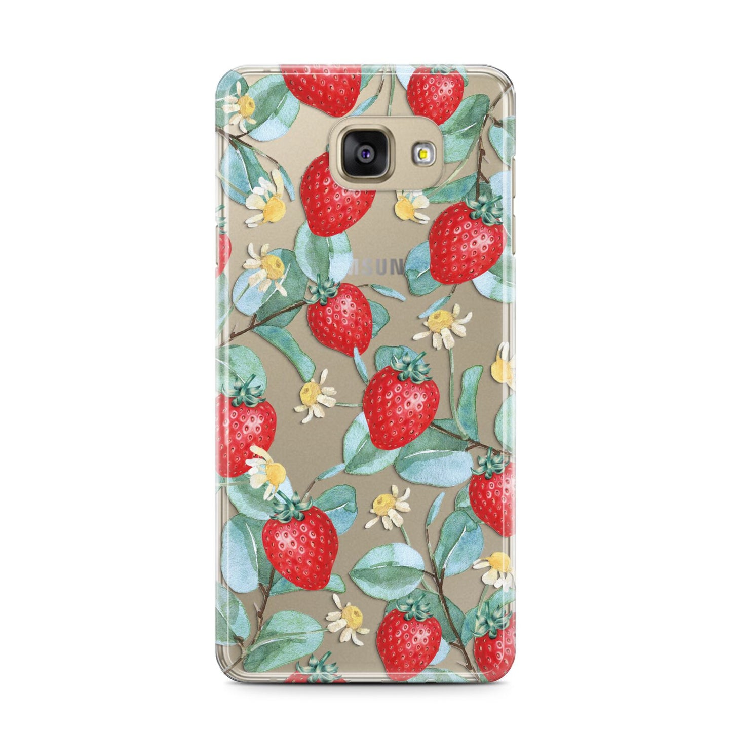 Strawberry Plant Samsung Galaxy A7 2016 Case on gold phone