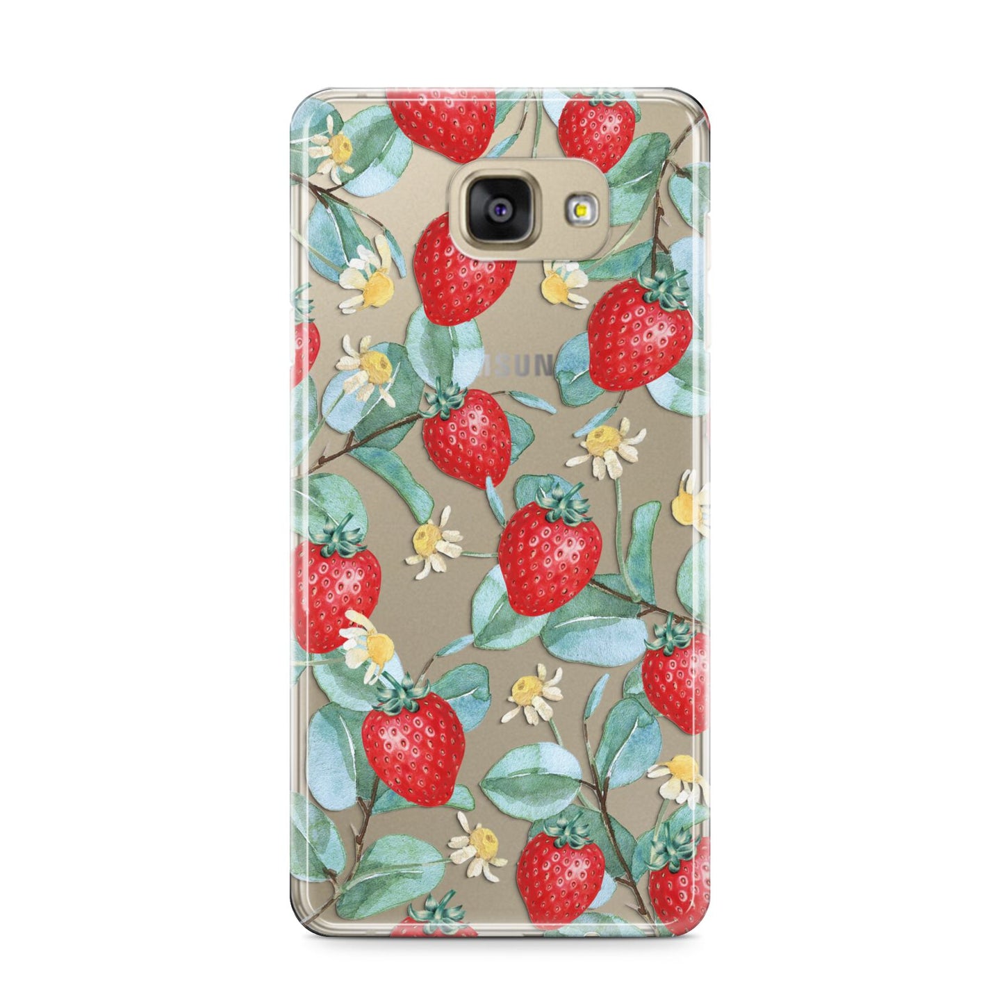 Strawberry Plant Samsung Galaxy A9 2016 Case on gold phone