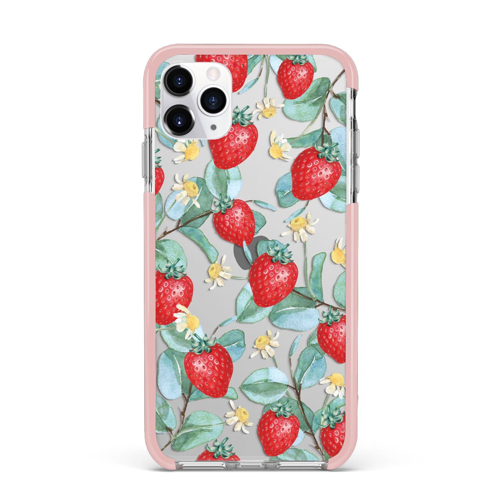 Strawberry Plant iPhone 11 Pro Max Impact Pink Edge Case