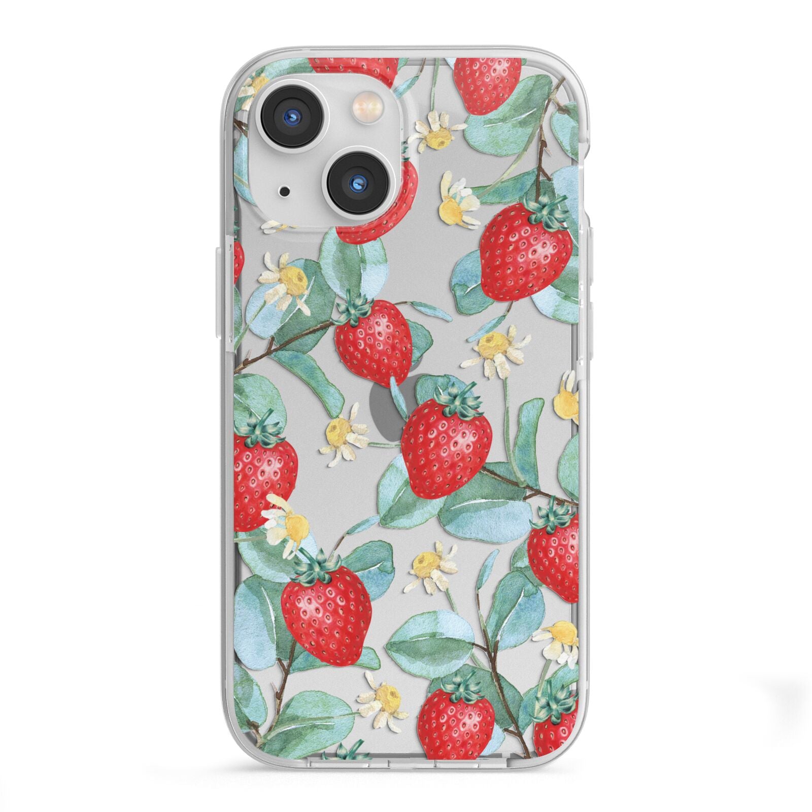 Strawberry Plant iPhone 13 Mini TPU Impact Case with White Edges