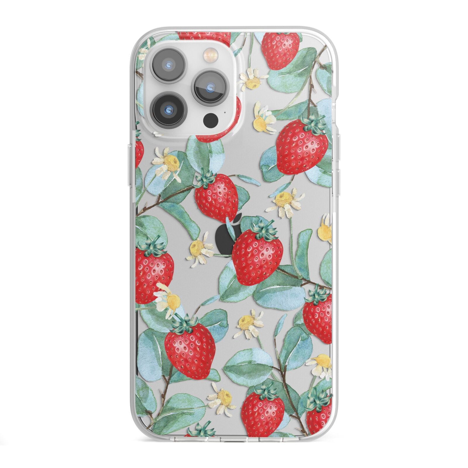 Strawberry Plant iPhone 13 Pro Max TPU Impact Case with White Edges