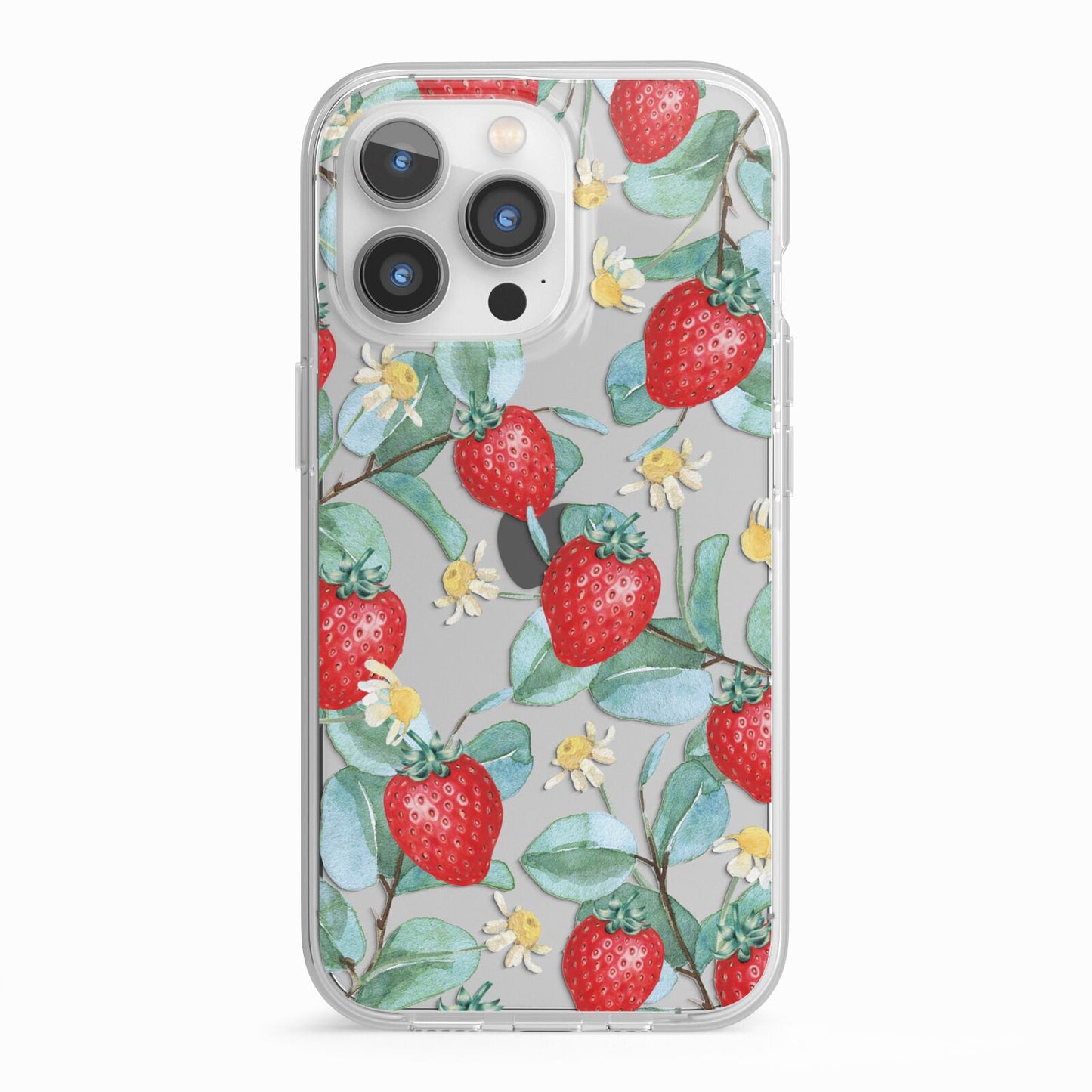 Strawberry Plant iPhone 13 Pro TPU Impact Case with White Edges
