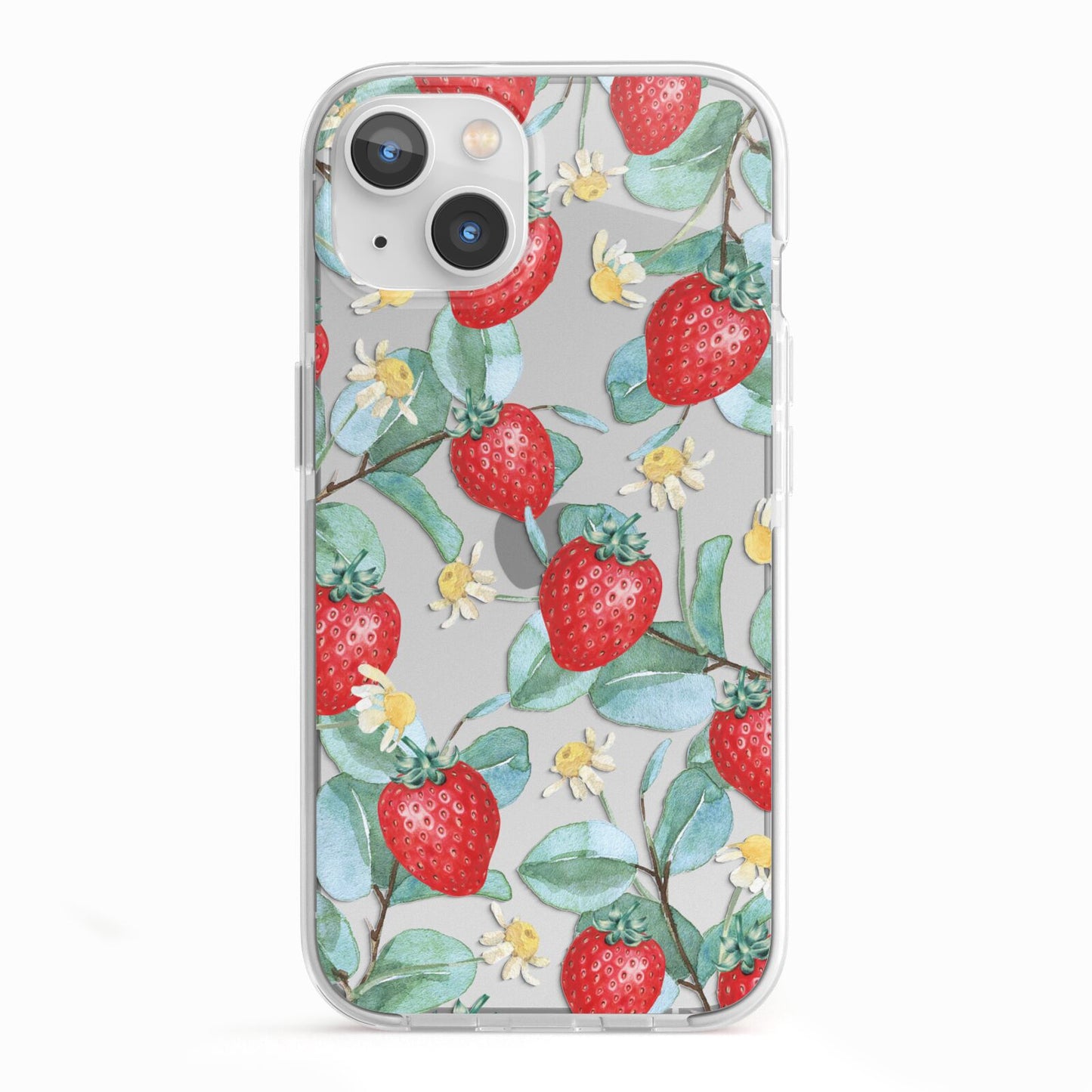 Strawberry Plant iPhone 13 TPU Impact Case with White Edges