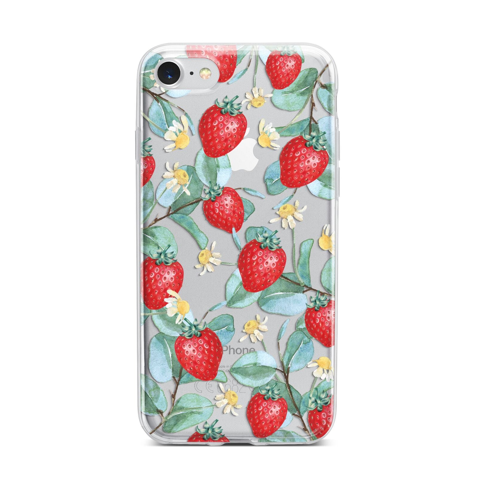 Strawberry Plant iPhone 7 Bumper Case on Silver iPhone