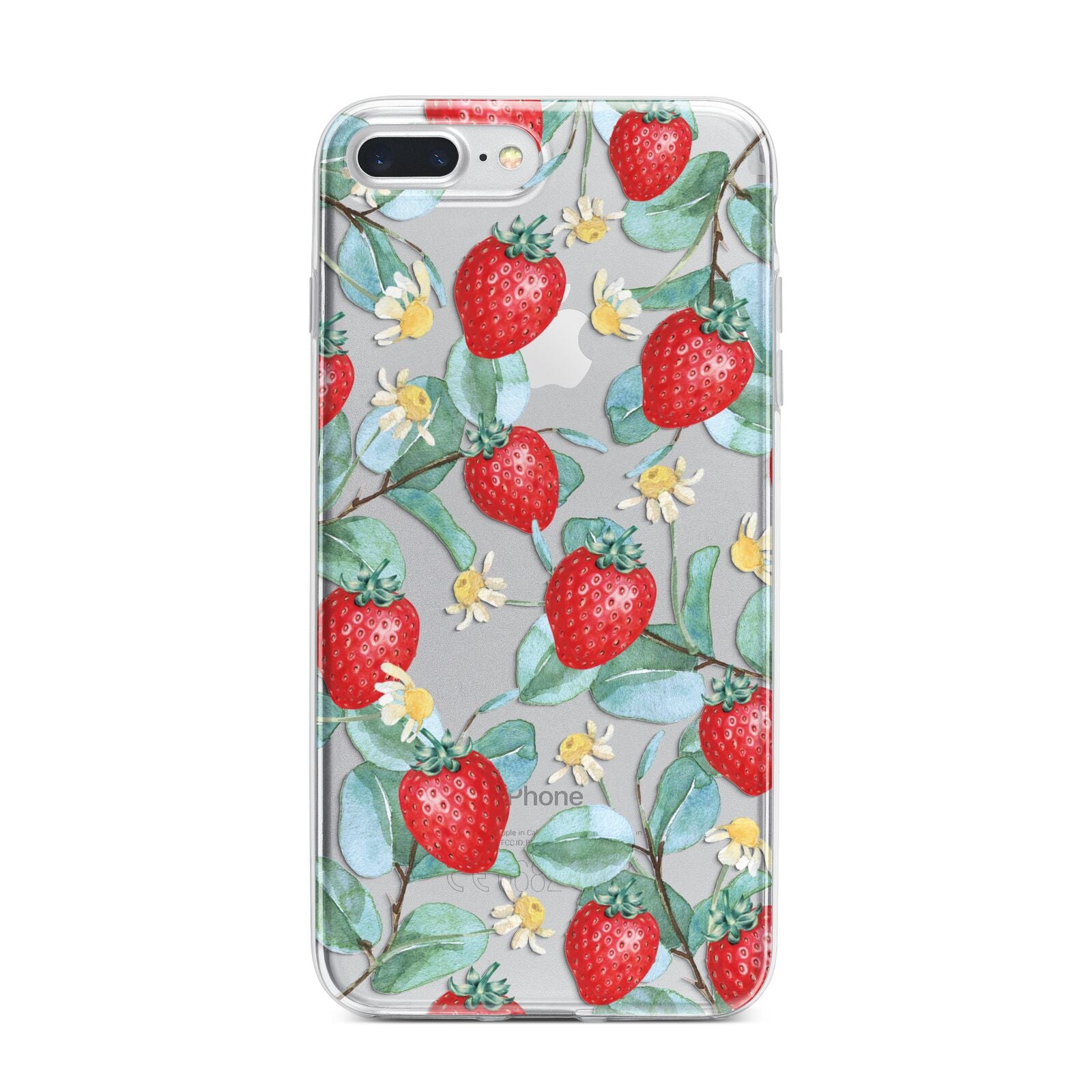 Strawberry Plant iPhone 7 Plus Bumper Case on Silver iPhone