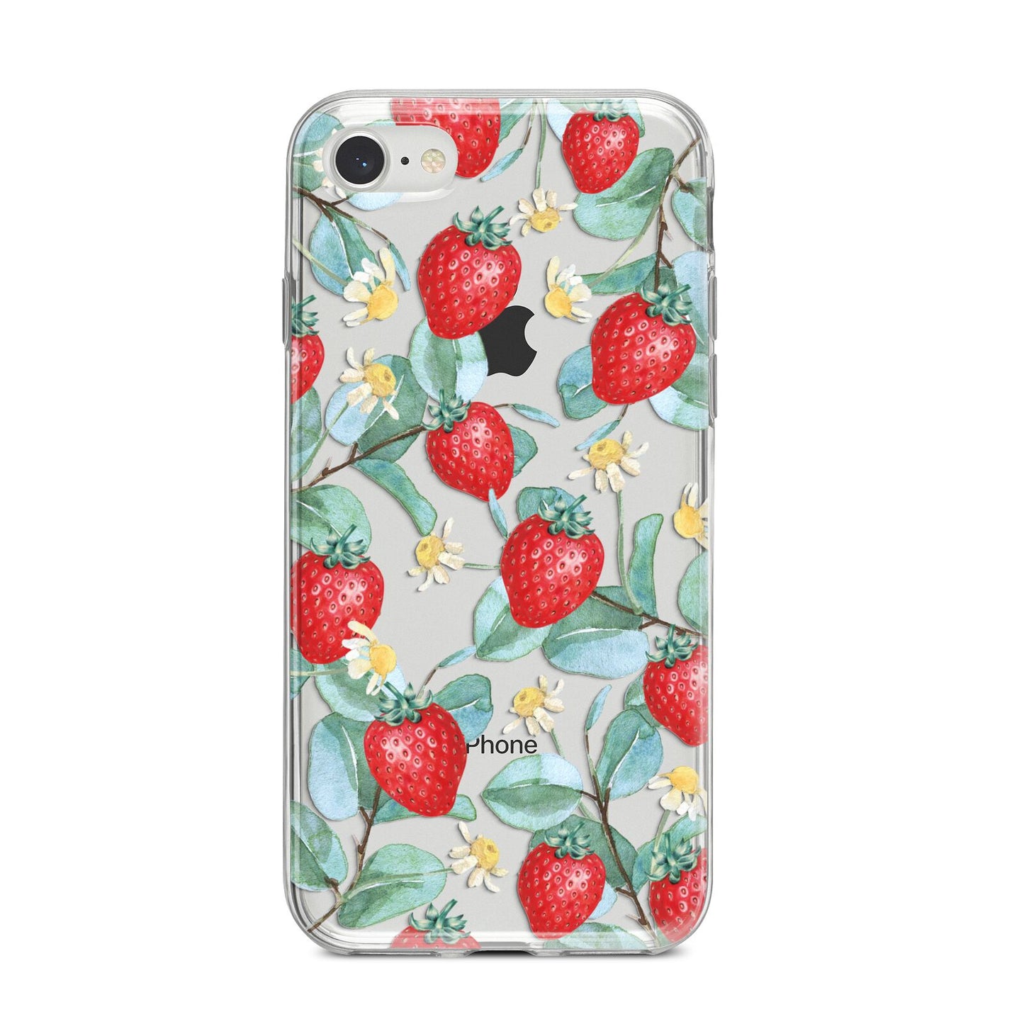 Strawberry Plant iPhone 8 Bumper Case on Silver iPhone