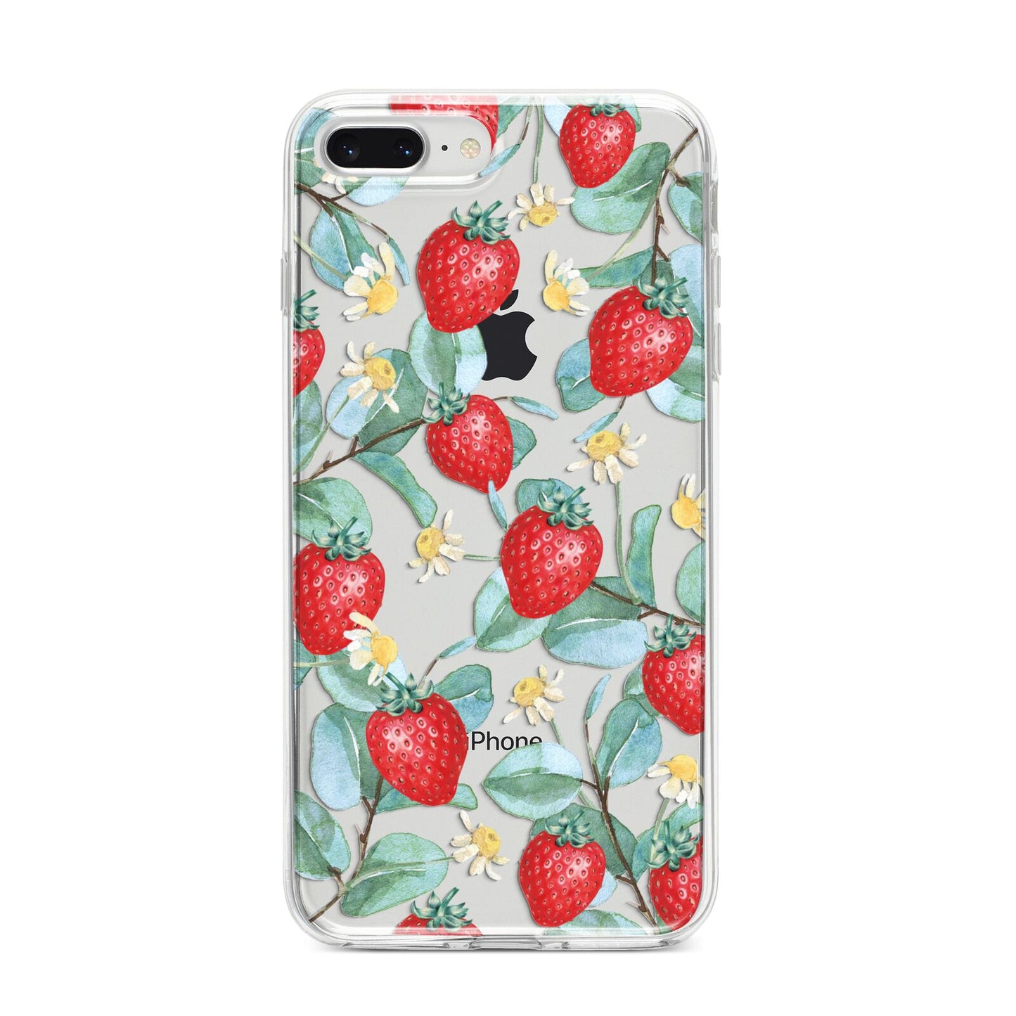 Strawberry Plant iPhone 8 Plus Bumper Case on Silver iPhone