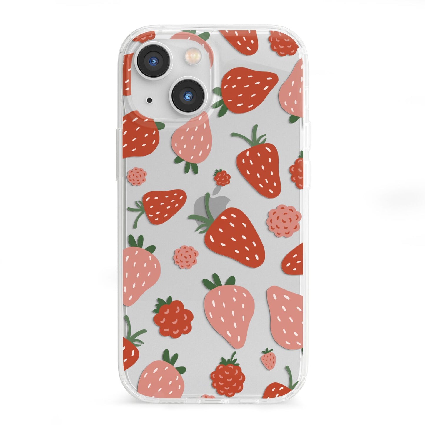 Strawberry iPhone 13 Mini Clear Bumper Case