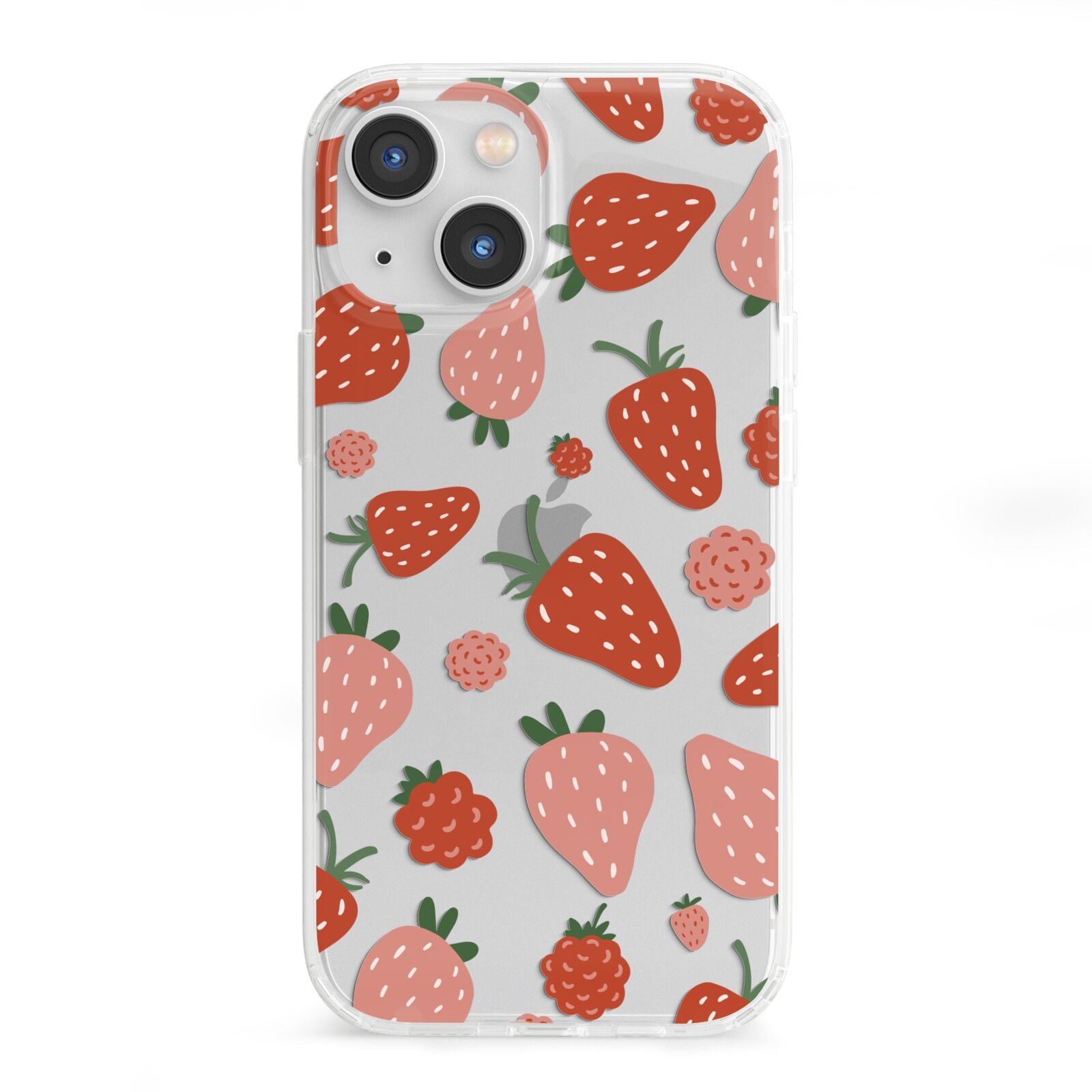 Strawberry iPhone 13 Mini Clear Bumper Case