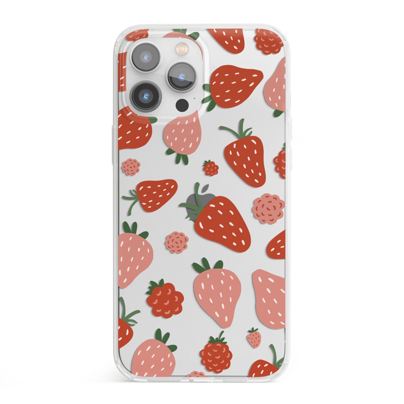 Strawberry iPhone 13 Pro Max Clear Bumper Case