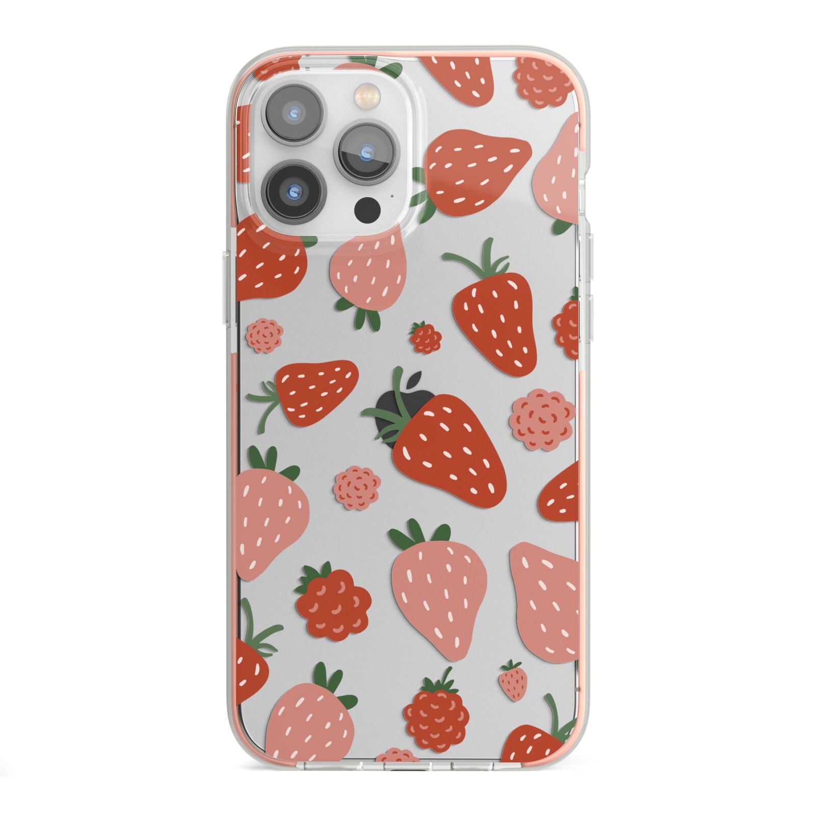 Strawberry iPhone 13 Pro Max TPU Impact Case with Pink Edges