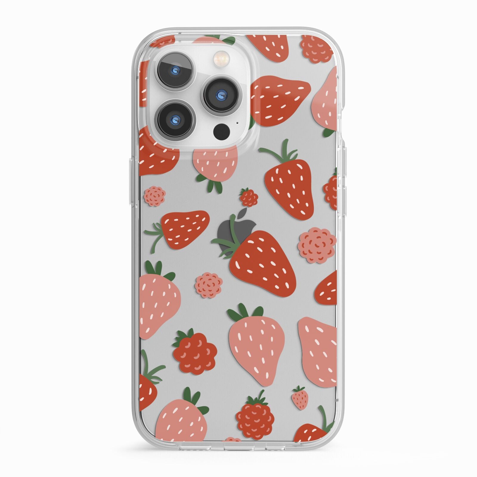 Strawberry iPhone 13 Pro TPU Impact Case with White Edges