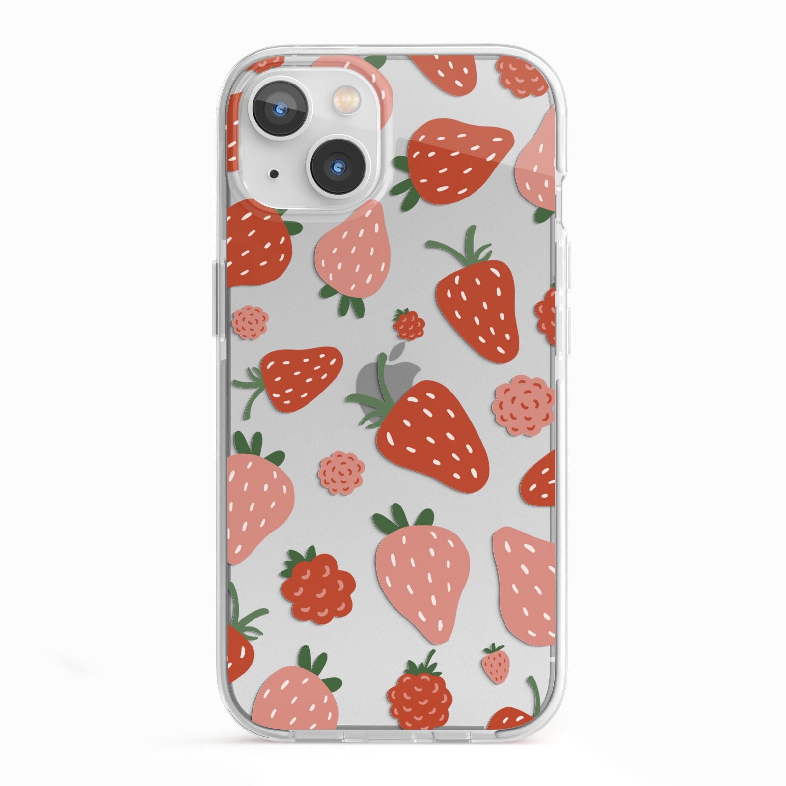 Strawberry iPhone 13 TPU Impact Case with White Edges