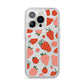 Strawberry iPhone 14 Pro Glitter Tough Case Silver