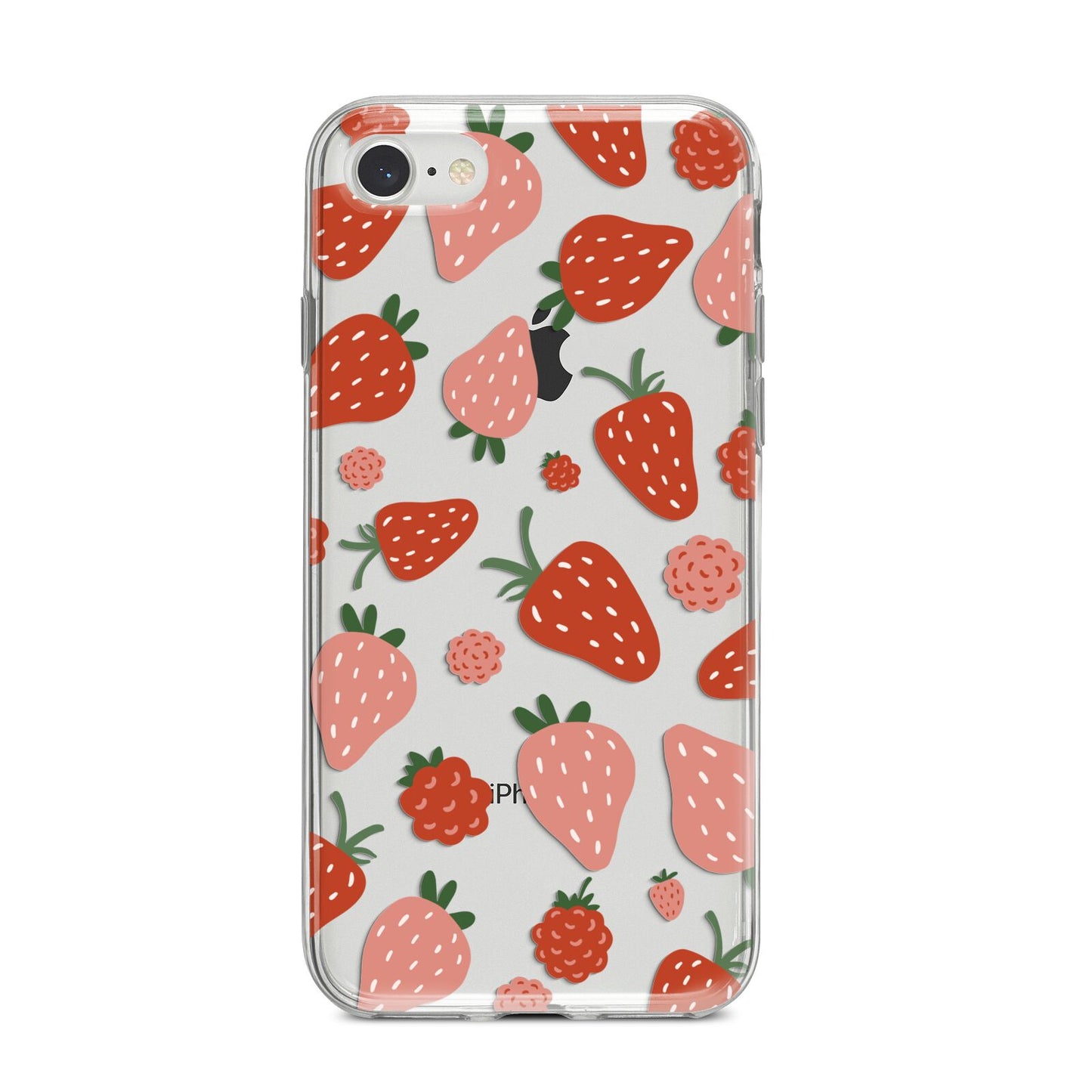 Strawberry iPhone 8 Bumper Case on Silver iPhone