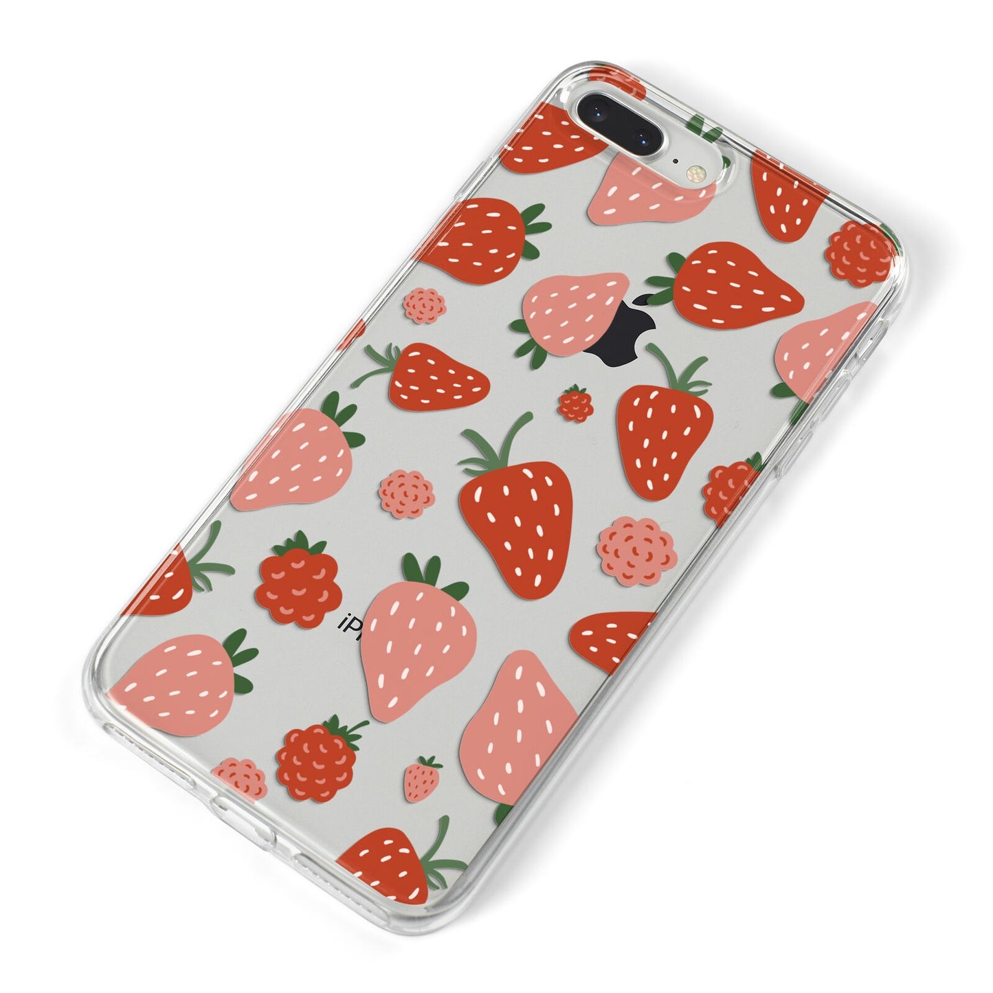 Strawberry iPhone 8 Plus Bumper Case on Silver iPhone Alternative Image