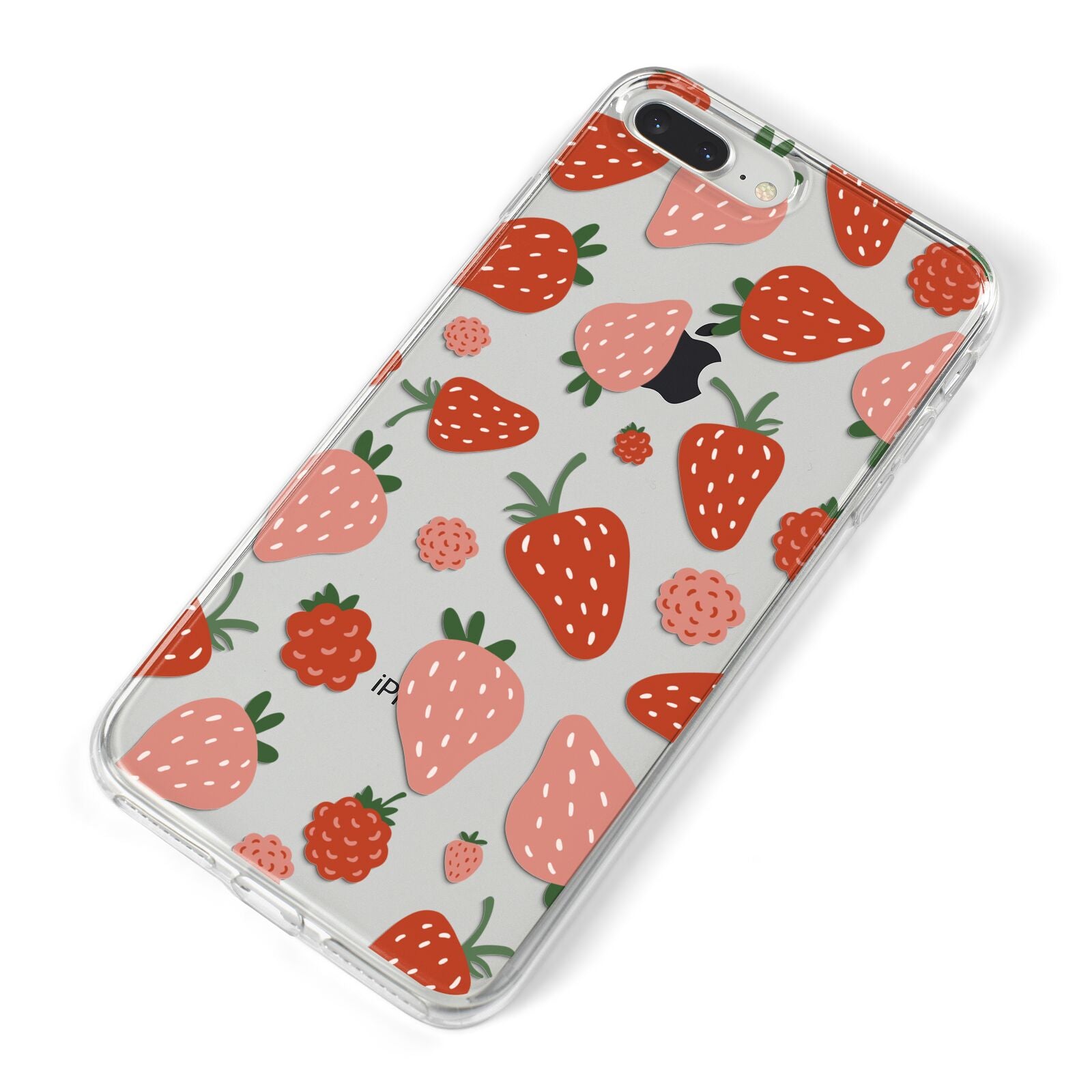 Strawberry iPhone 8 Plus Bumper Case on Silver iPhone Alternative Image