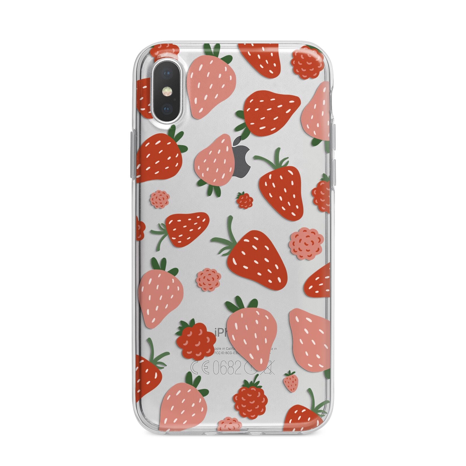 Strawberry iPhone X Bumper Case on Silver iPhone Alternative Image 1