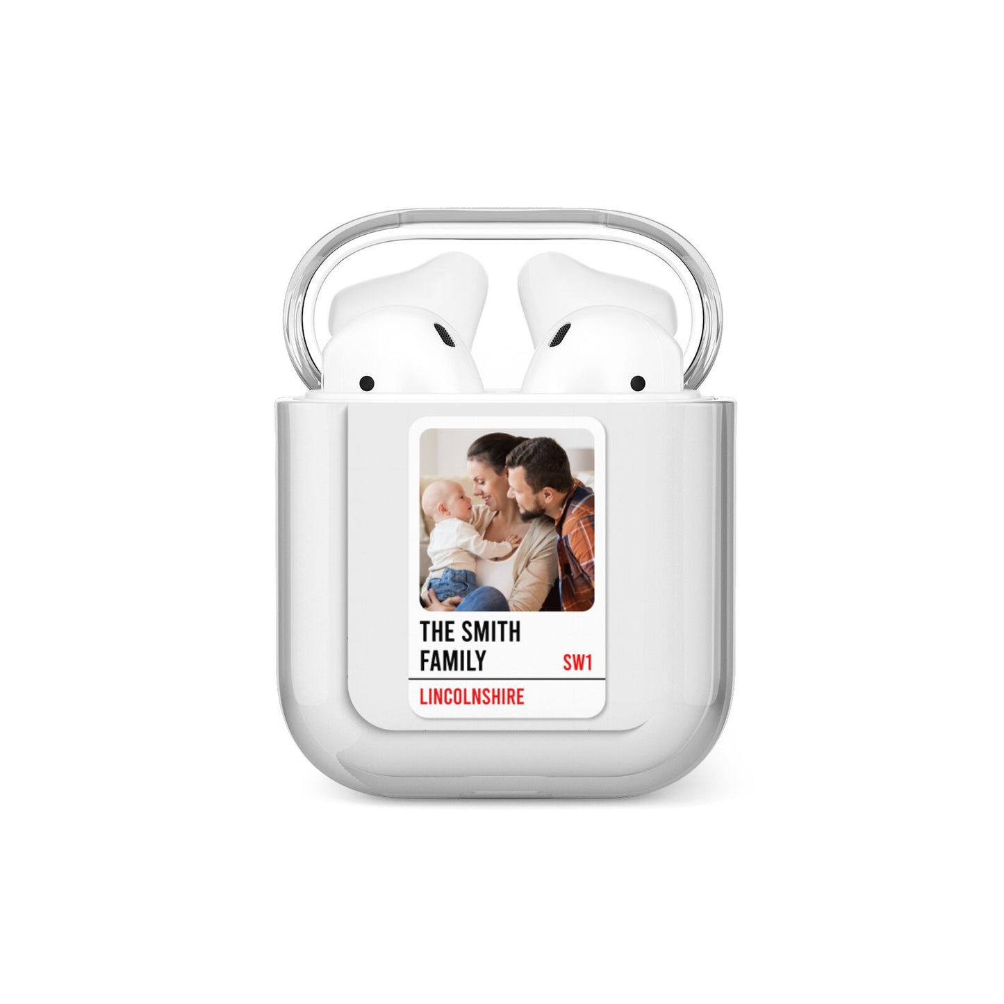 Street Sign Family Photo Upload AirPods Case