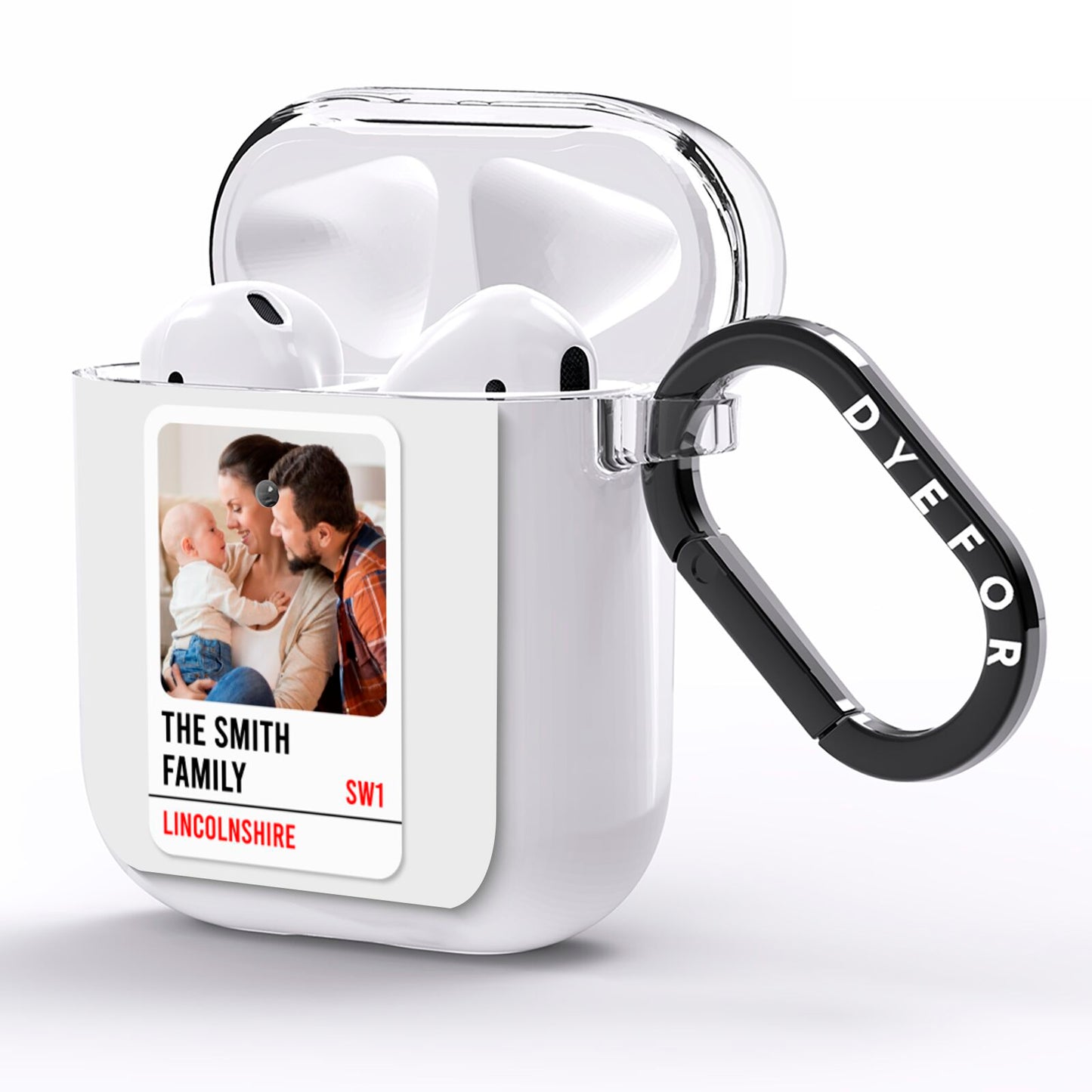 Street Sign Family Photo Upload AirPods Clear Case Side Image