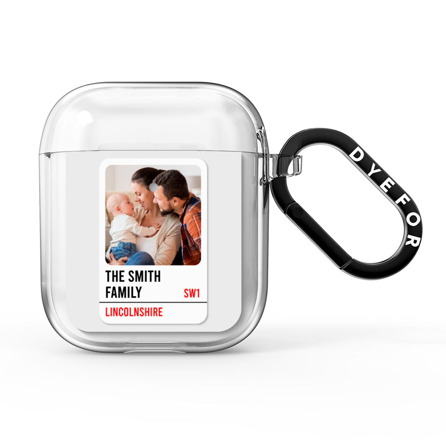 Street Sign Family Photo Upload AirPods Clear Case