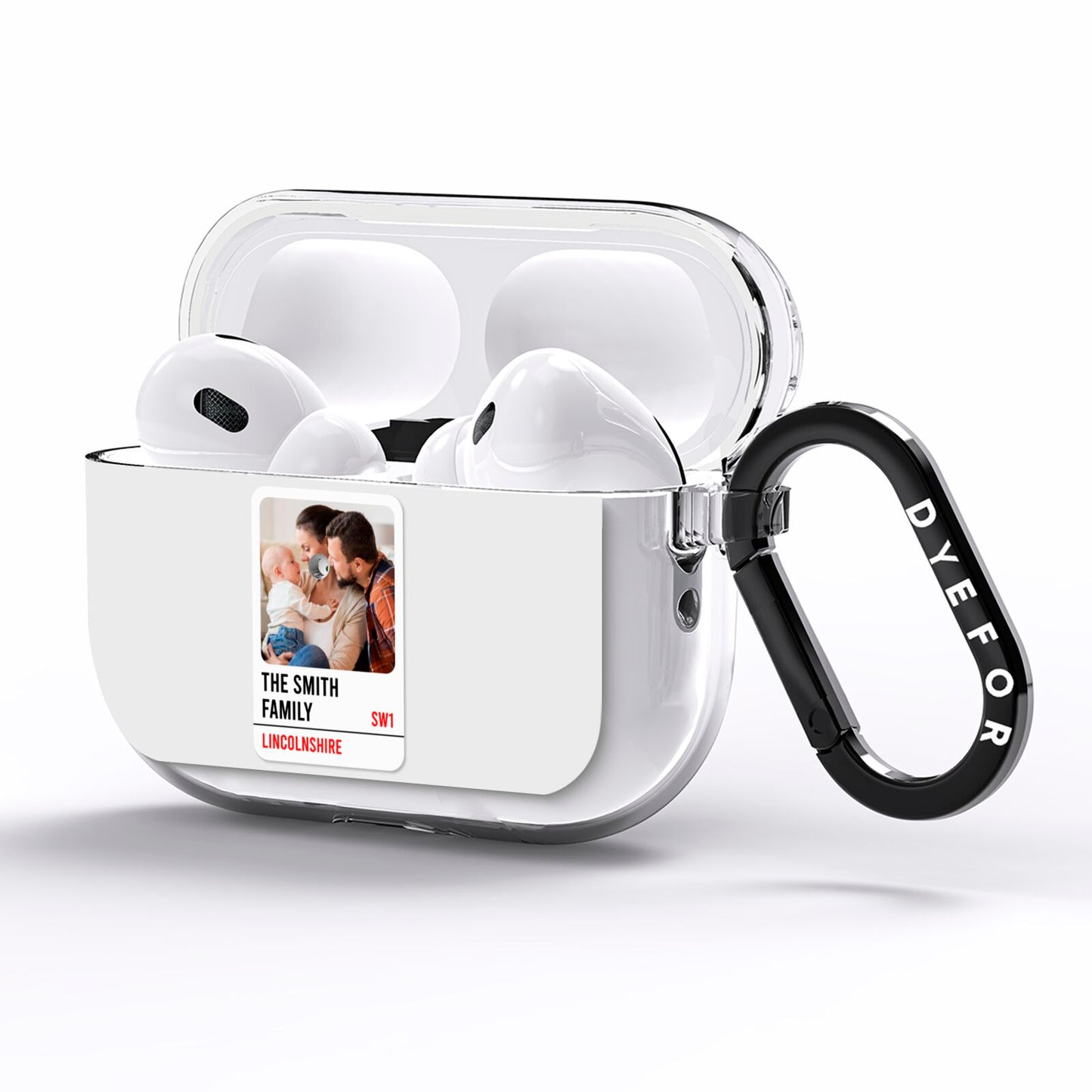 Street Sign Family Photo Upload AirPods Pro Clear Case Side Image
