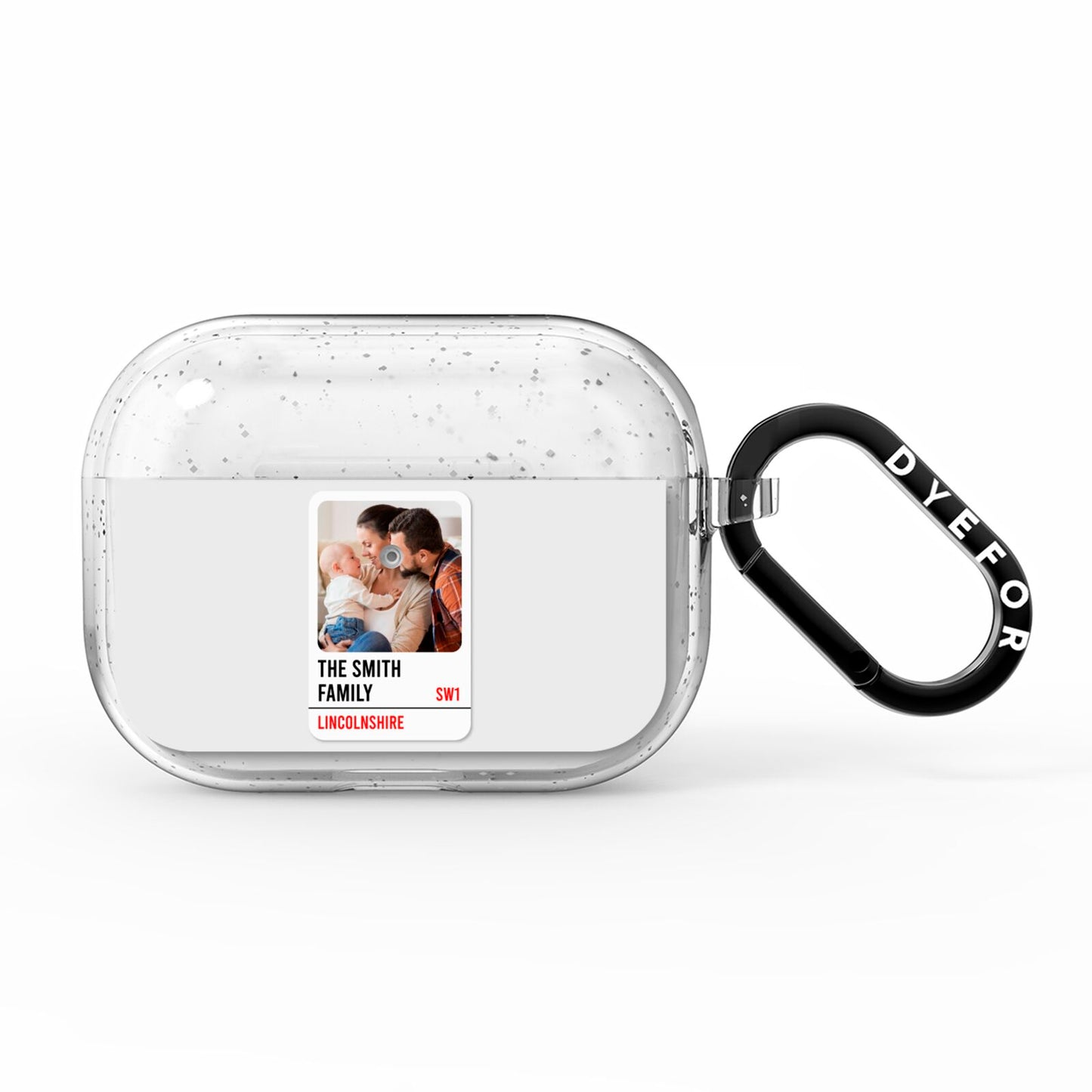 Street Sign Family Photo Upload AirPods Pro Glitter Case
