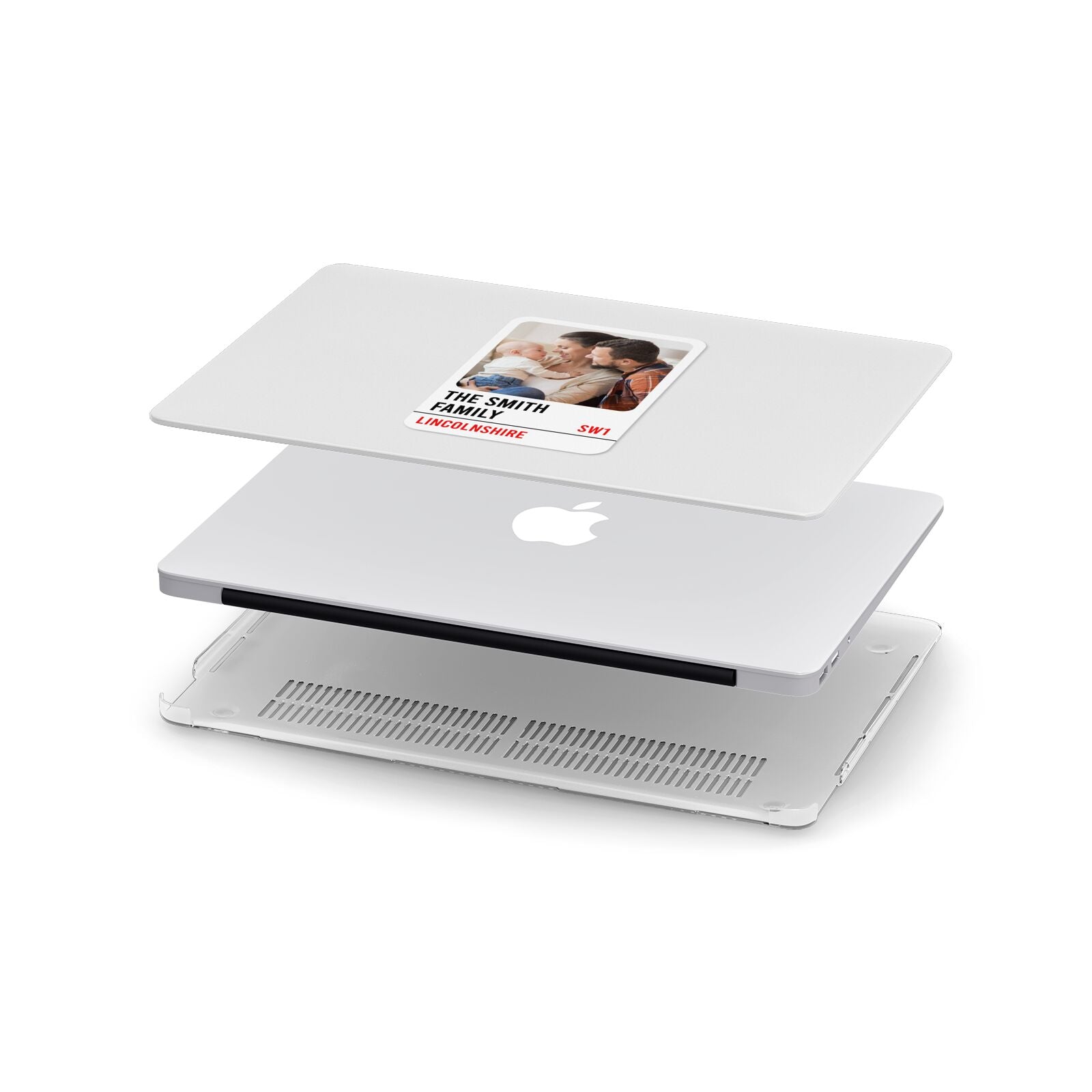 Street Sign Family Photo Upload Apple MacBook Case in Detail