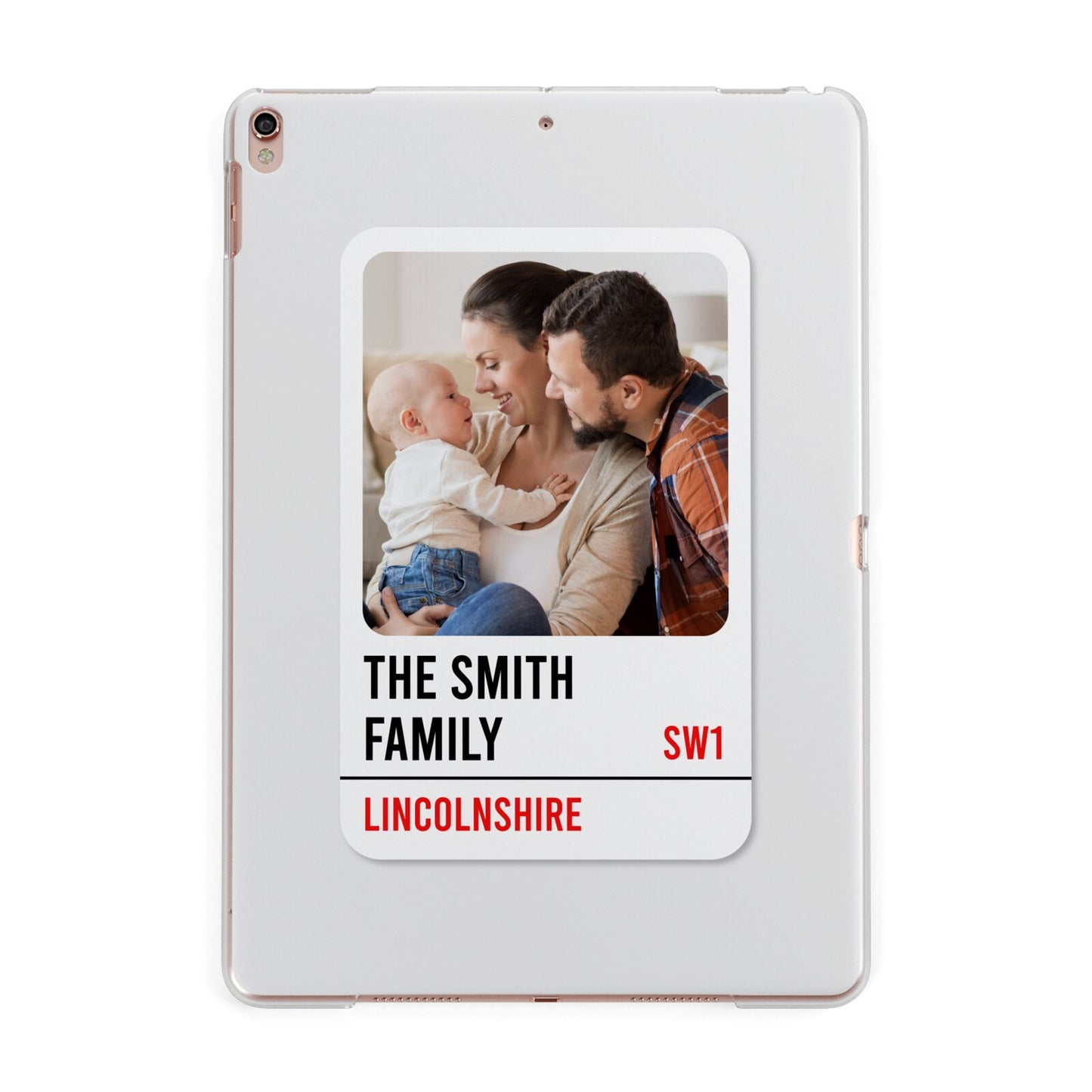 Street Sign Family Photo Upload Apple iPad Rose Gold Case