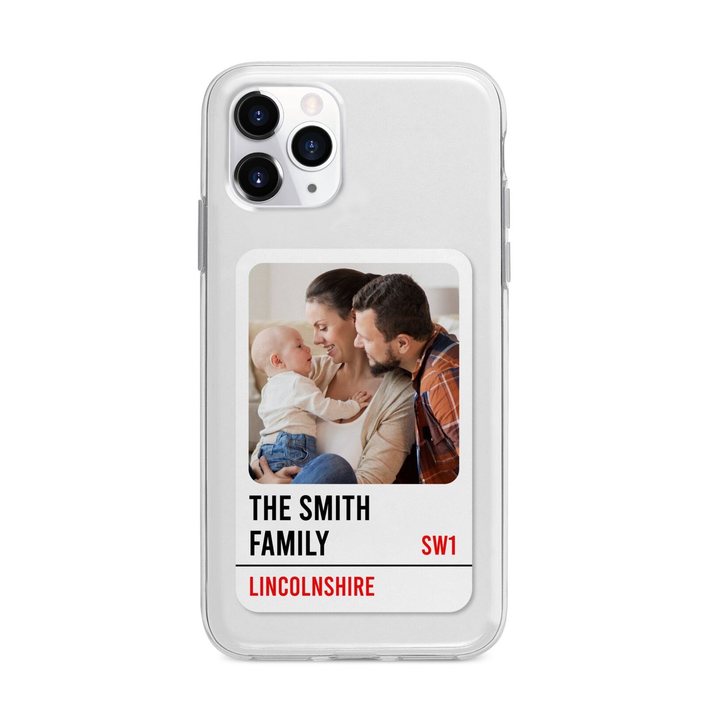 Street Sign Family Photo Upload Apple iPhone 11 Pro Max in Silver with Bumper Case