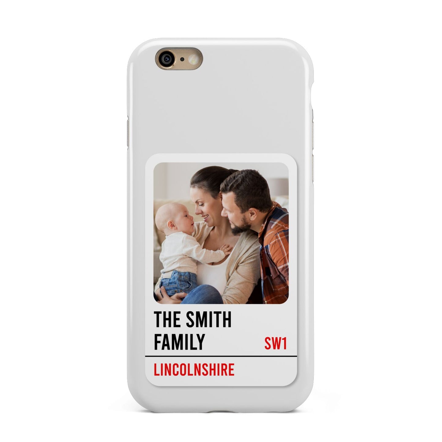 Street Sign Family Photo Upload Apple iPhone 6 3D Tough Case