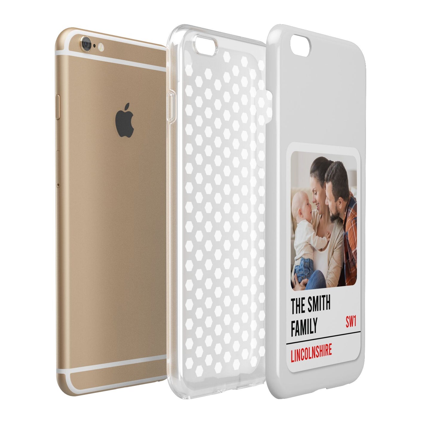 Street Sign Family Photo Upload Apple iPhone 6 Plus 3D Tough Case