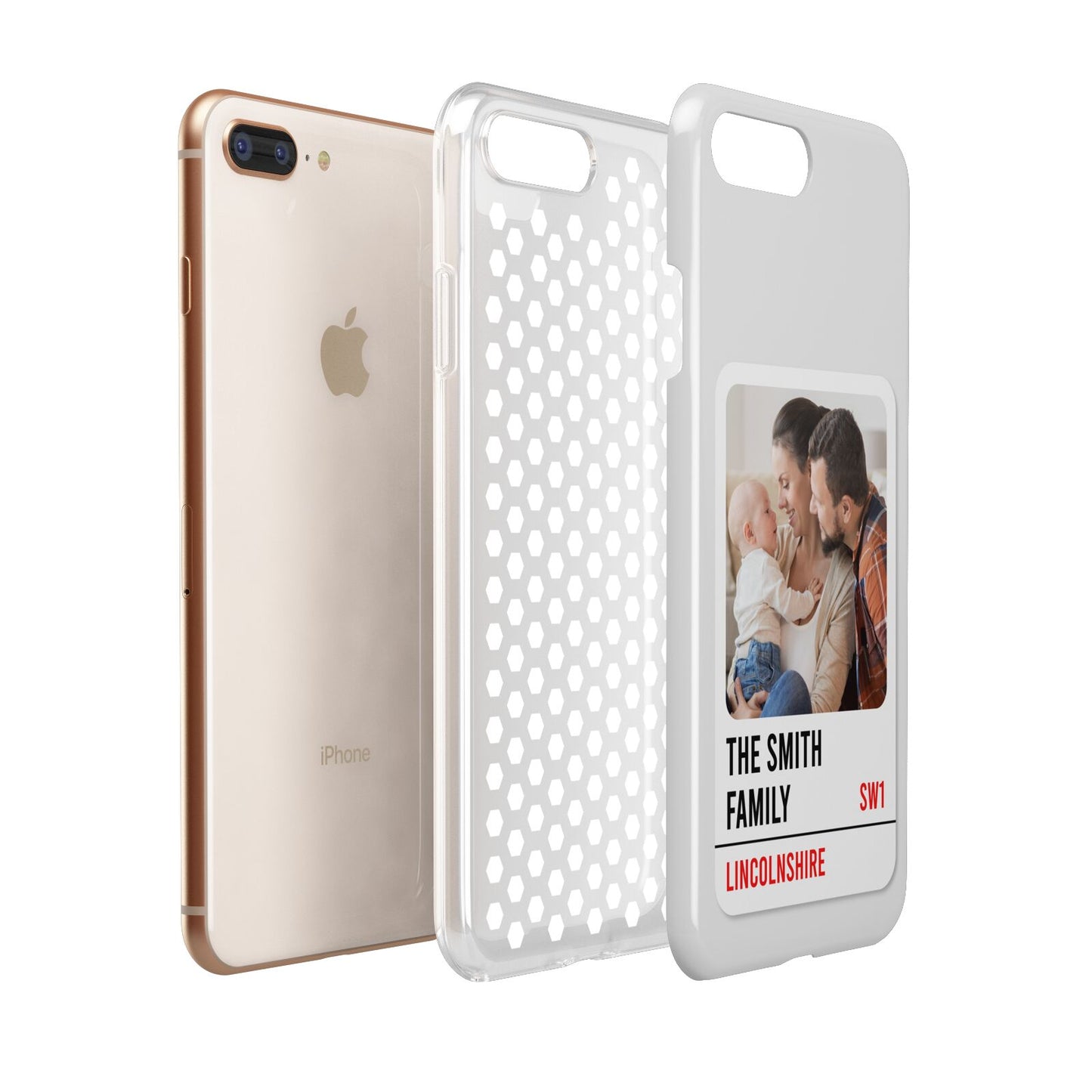 Street Sign Family Photo Upload Apple iPhone 7 8 Plus 3D Tough Case Expanded View