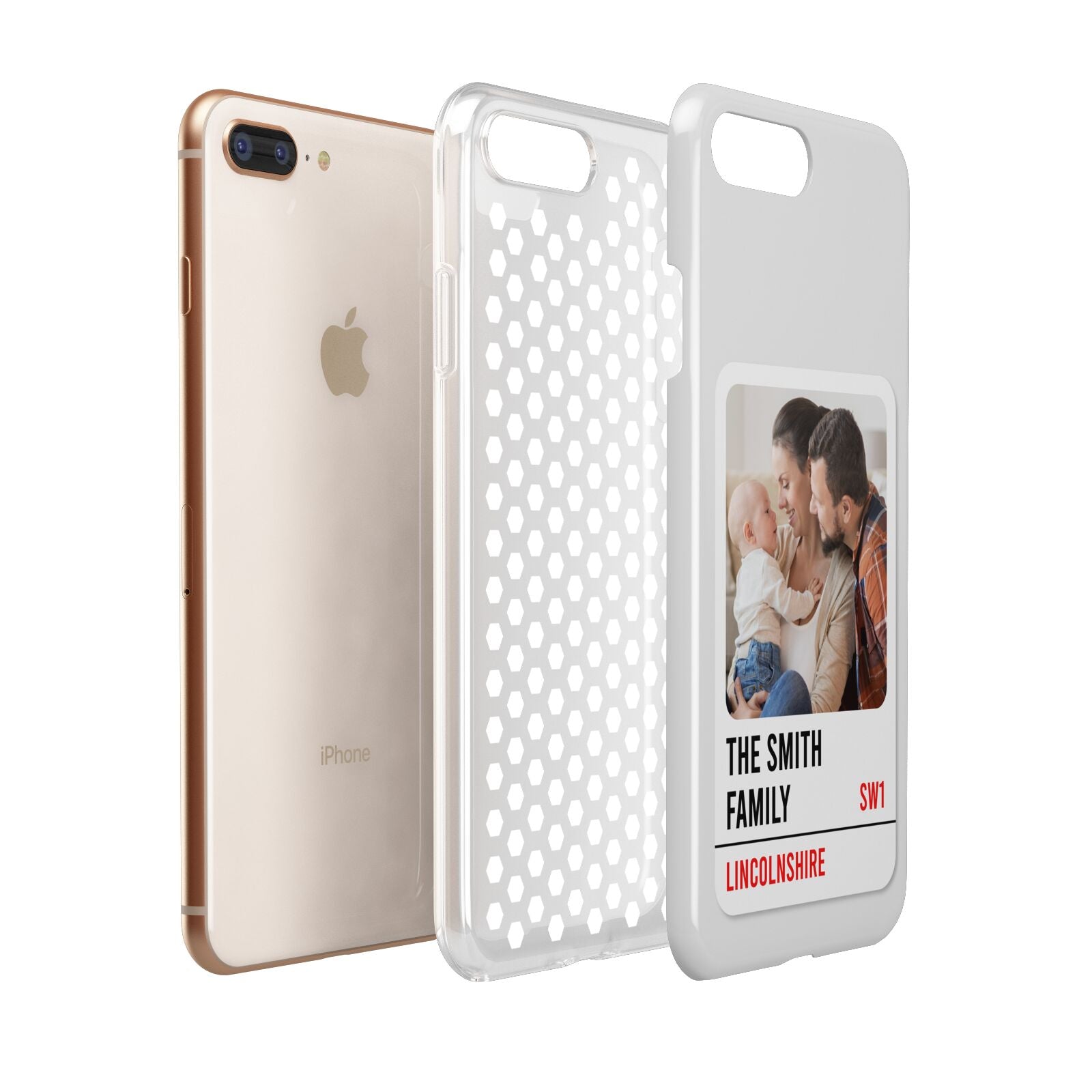 Street Sign Family Photo Upload Apple iPhone 7 8 Plus 3D Tough Case Expanded View