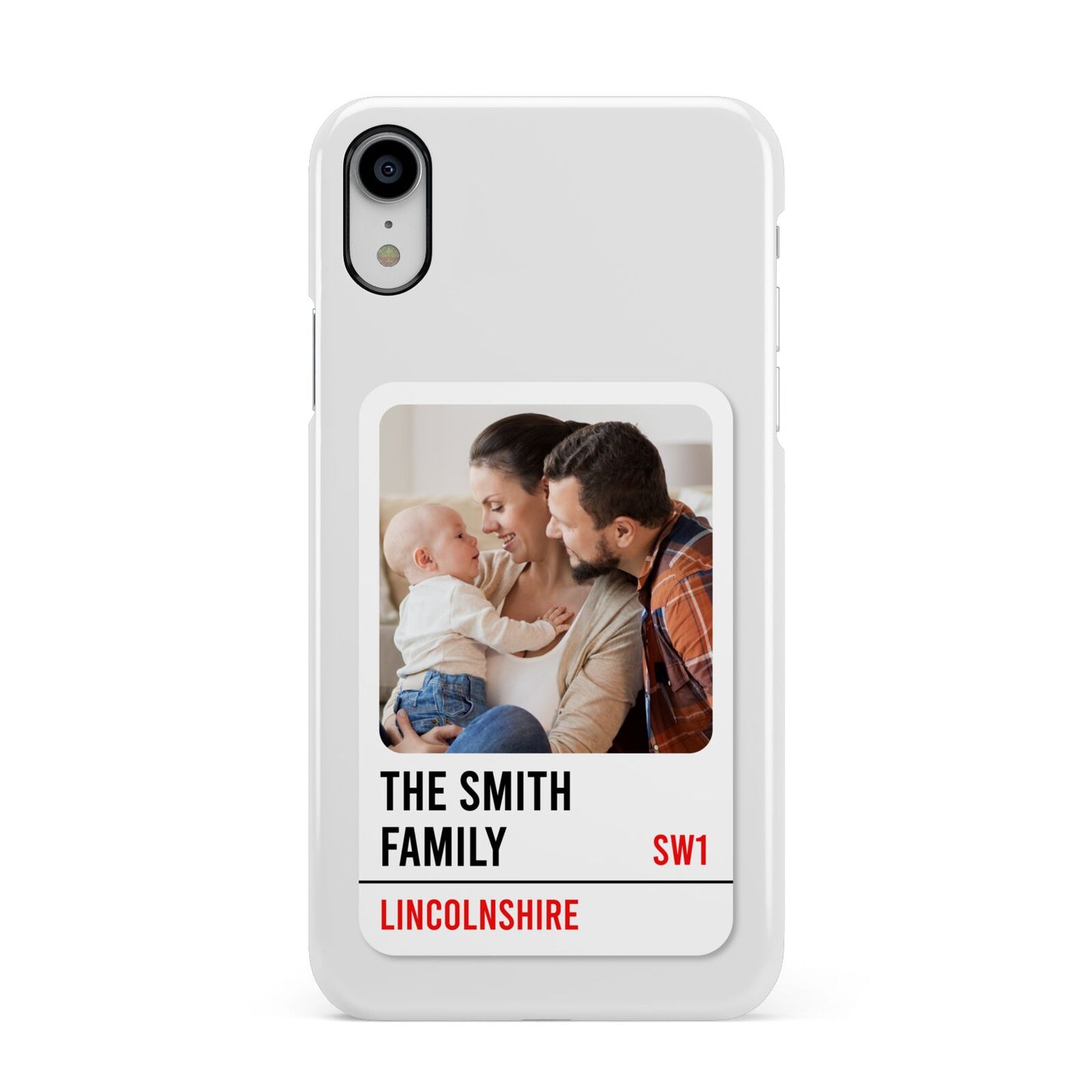 Street Sign Family Photo Upload Apple iPhone XR White 3D Snap Case