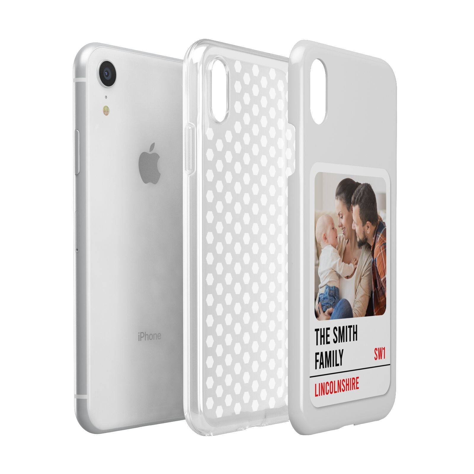 Street Sign Family Photo Upload Apple iPhone XR White 3D Tough Case Expanded view